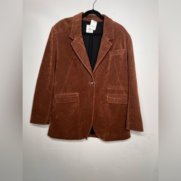 NWT Free People We The Free Paper Cut Vegan Blazer In Brown Bear Fall Sz Medium - Picture 3 of 6